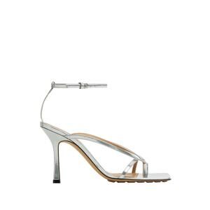Bottega Veneta NIB Silver Stretch Strap Sandal Size 37.5